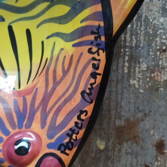 Ben Diller Potters Angelfish Pottery Hawaii bowl 2002 mint - Picture 7 of 9